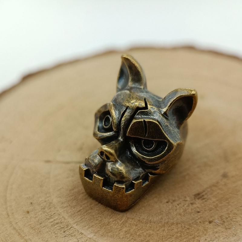 Bulldog Head Brass Knife Bead  - огляд і ціна Edc Everyday Carry Knives